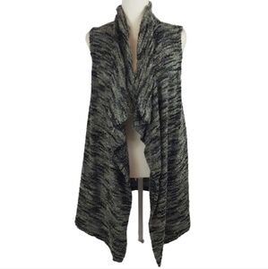 KNOX ROSE Black Marlef Open‎ Front Draped Vest
